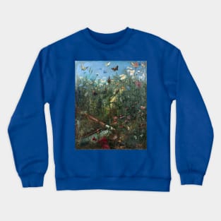 Flowers in a Landscape, Summer - Gustave Dore Crewneck Sweatshirt